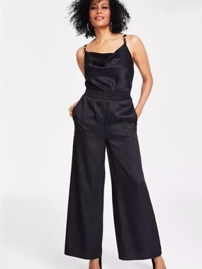 I.N.C. International Concepts + Jacquard Chain-Strap Jumpsuit